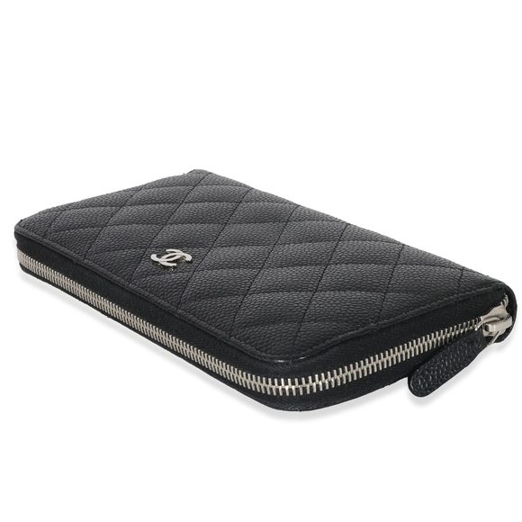 Chanel Black Quilted Caviar Classic Long Zipped Wallet - Picture 7 of 7